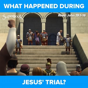 After Jesus was arrested, He faced trial before Pilate. Watch this video and know what happens to Him. 😔✝️⬇️ Do you want to be a part of telling others about Jesus' sacrifice to save us from sins? Be a Superbook Partner! Click here: https://go.cbn.com/uf1Ey | Superbook