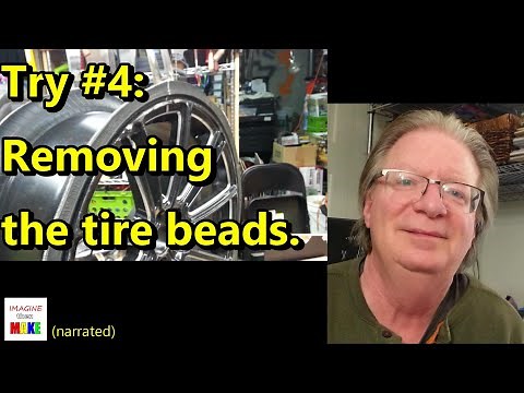 144. Cutting tire beads from a rim