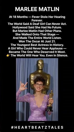 Deaf Since 18 Months… She Won Hollywood's Biggest Prize 🌍 | Marlee Matlin's Real Story