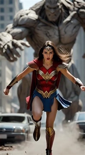 🗿 Wonder Woman vs Stone Monster | Crushing Impact 💥