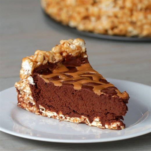 Chocolate Peanut Butter Popcorn Pie | Tasty UK