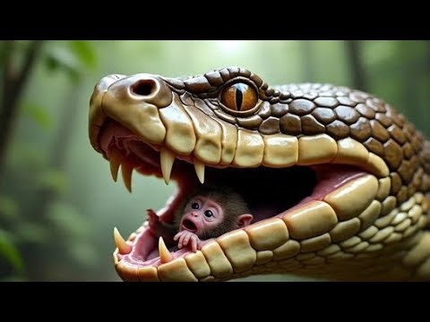 Giant Python Attacks Baby Monkey | Tiger vs Python Epic Jungle Battle 
