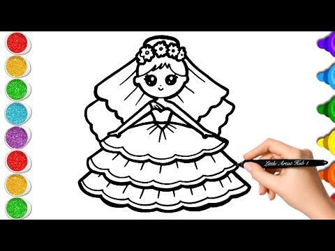 Cute Bride Drawing, Painting & Coloring For Kids Toddlers_ Kids Art