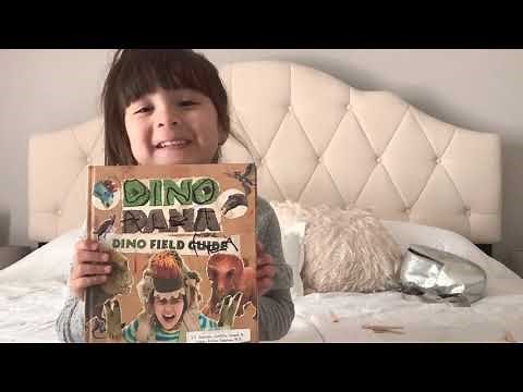 Dino Dana Field Guide Review | Alethea naming all the dinosaurs from the book