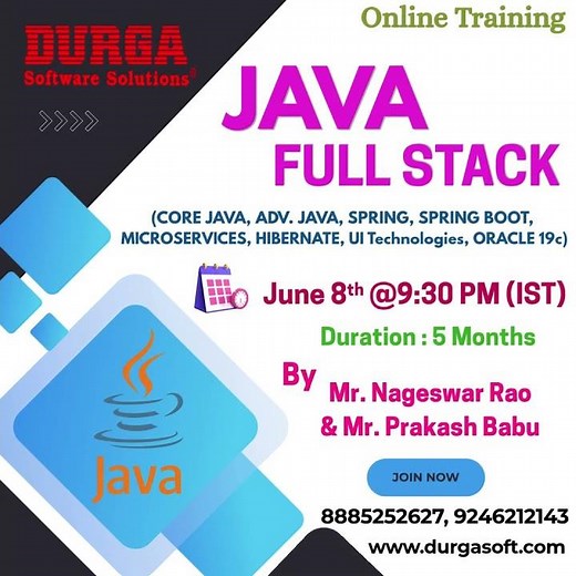 JAVA FULL STACK Online Training @ DURGASOFT #durgasoftware #durgasoft #durgasoftonine #shorts