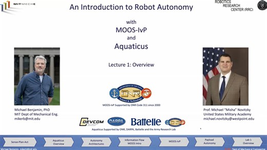 MIT 2.680 Minicource of MOOS-IvP Lecture 1 - Overview