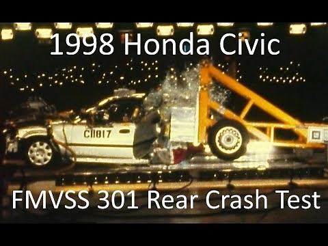 1996-2000 Honda Civic Sedan FMVSS 301 Rear Crash Test (50 Mph)