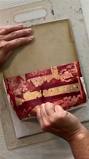 Unlock the art of gel print image transfer with a stunning layered design inspired by a weathered do