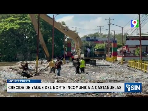 The Yaque River's flow increases, causing flooding in Castañuelas | SIN's Prime Time broadcast wi...
