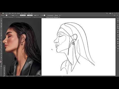 minimal line art portrait - drawing tutorial in adobe illustrator