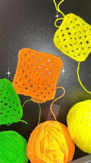How to Crochet a Classic Granny Square! 🧶 (Full Tutorial Linked) #shorts