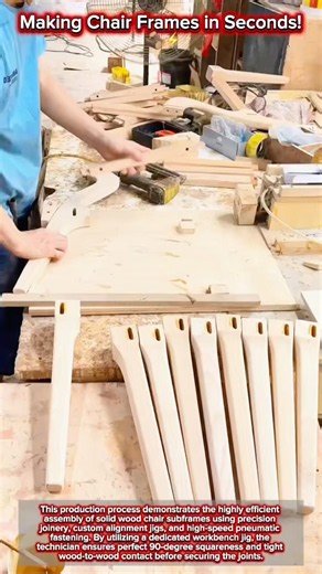 Making Chair Frames in Seconds! 🪵⚡️ #woodworking #assembly