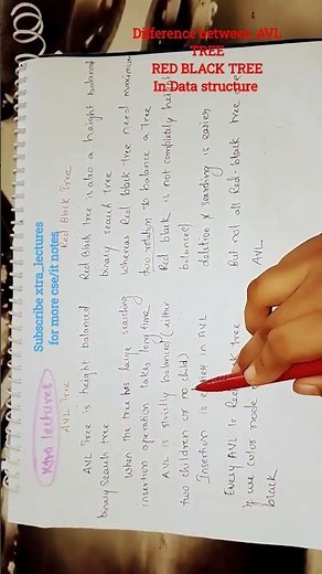 Difference between AVL TREE and RED BLACK TREE in Data structure