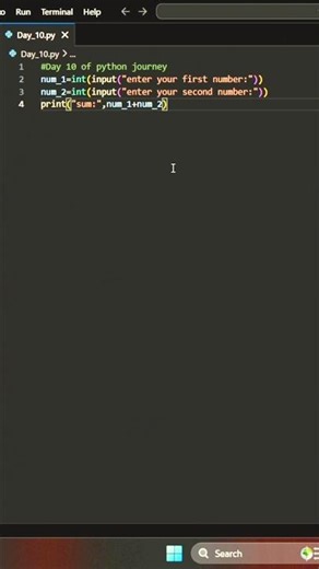 Day 10 Python Challenge 🧮 Simple Calculator #python #programming #pythonchallenge #learnpython