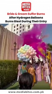 A fairytale wedding turned into a frightening ordeal when a cluster of hydrogen balloons suddenly exploded during the couple’s grand entry, leaving the bride and groom with painful burns as guests watched in shock. The blast triggered chaos in the venue, raising serious concerns about the growing trend of using highly flammable hydrogen balloons in celebrations. The incident has sparked warnings from safety experts, urging event planners and families to switch to safer alternatives before anothe