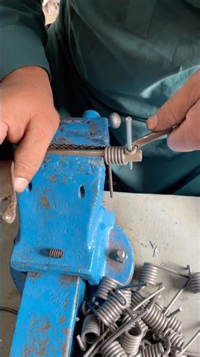 Tension Spring with U-Bend Made on Perforated Rod | Hand Made Spring #shorts