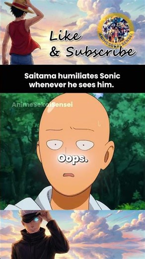 Whenever he sees Sonic, Saitama humiliates him. #anime #shorts