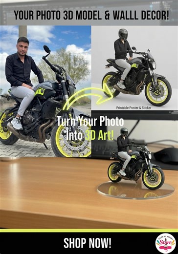 3D Motorcycle Figure and Wall Art (10 Print Options), 4K Video, STL File, Gift for Motorcyclists - Etsy