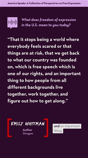 America Speaks: Emily W. (author), OR on reclaiming our rights