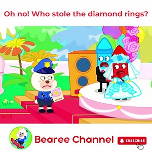 Will Police Bearee find the Thief Crayon in the Wedding? 🤔👮‍♀️ #woanetwork #bearee | Wolfoo Nursery Rhymes