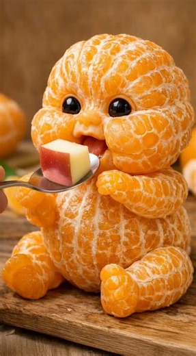 Cute Lemon Baby Enjoys Apple: Relaxing ASMR Sounds