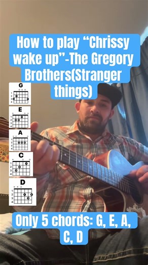 Easy guitar song “Chrissy wake up”-The Gregory brothers #strangerthings #guitar #tutorial #fypシ゚