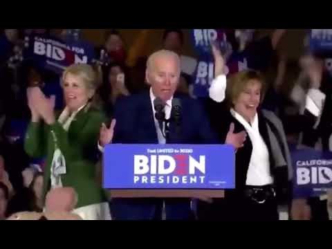 Joe Biden screams “MINNESOTA” into the microphone meme