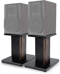 12 Inch (30CM)- Pair- Wood Speaker Stands for Home-Cinema HiFi Desktop and Satellite Speakers Monitor Stands, Enhanced Audio Listening Experience for Home Theaters