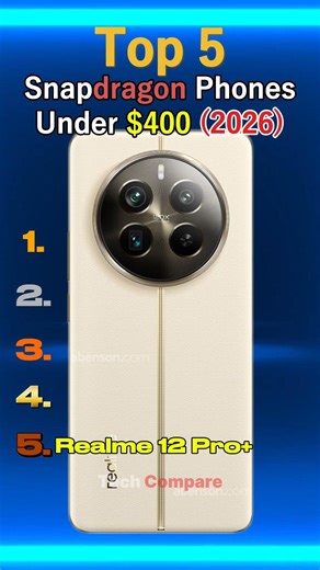 Top 5 Snapdragon Phones Under $400 (2026) 🔥 #smartphone #tech #pro #gadgets #device