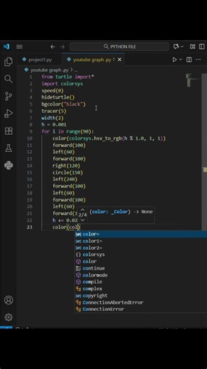 🌈 Python Turtle Magic! 🐢 #coding #webdesign #python