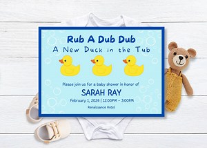 Rubber Ducky Themed Baby Shower Invitation - Etsy Australia