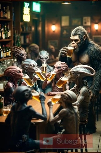 Bigfoot and Alien Walk Into a Pub... #party animals