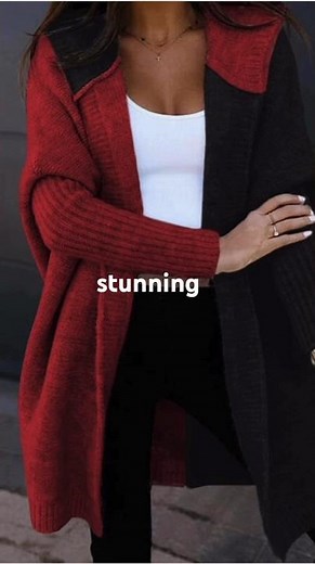 🔥 The Cardigan That Looks Good on EVERYONE | Red & Black Color Block Magic