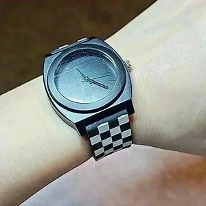 Cotton On Unisex Soft Silicone Band Checker Check Pattern Watch & Blackout Face
