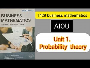 Business mathematics \\\\ BS/B.com/AD\\\\course code 5405/1429\\\%unit 1,Question 1,2,3,4,5,solved