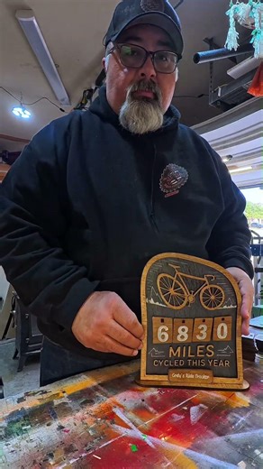 Custom Miles Bike Sign | Cycling Decor for Bike Enthusiasts #woodworking #shorts #dcwooddesignstx