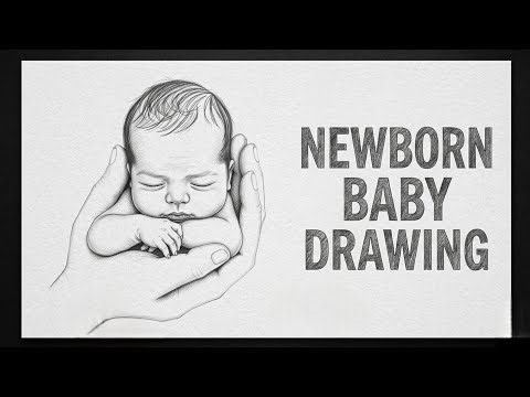 Newborn Baby Drawing Sketch | Very Easy Way to Draw a Realistic Baby