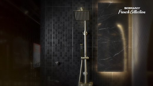 The Elysees Shower Column redefines your bath space with its elegant design and advanced features. With intuitive push buttons and customizable modes — Rain, Hand Shower, and Spout — every shower feels like a spa retreat. #SomanyBathware #ElyseesShowerColumn #LuxuryBathware #SpaLikeExperience #ShowerGoals #ElegantDesign #BathLuxury #WellnessAtHome #ModernBathing #RelaxInStyle #BathroomInspo #RainShowerExperience #LuxuryLiving #HomeWellness #BathTimeBliss | Somany Bathware