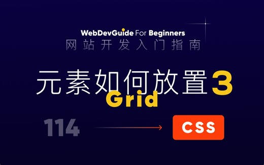 [网站开发入门指南114] Grid元素放置3 预先划分区域 grid-template-areas grid布局｜ html css 零基础入门教程