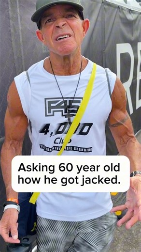 Asking 60 year old how he got jacked. #motivation #inspiration #workout #fitness