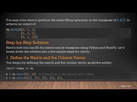 How to Fill Specific Elements of a Matrix with Values from a Column Vector