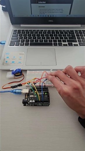 Arduino UNO basics -- Turning ON LED and motor with photocell #arduino #arduinoproject #robotics