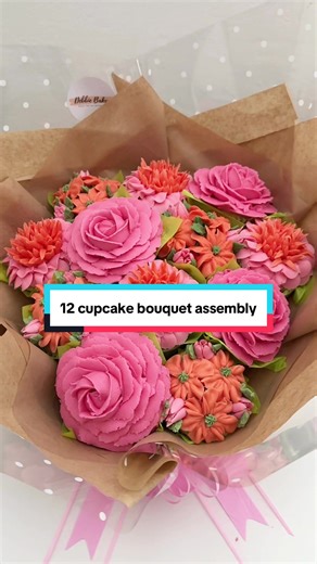 Happy Saturday 🤩 In today's video, I'm showing you how to turn buttercream flower cupcakes into a stunning 12 piece cupcake bouquet. You'll see: ⭐️ How I arrange the 7oz cups ⭐️ How to place the cupcakes for a full, balanced bouquet ⭐️ The final reveal of this gorgeous pink and coral cupcake bouquet I share lots tips on how to make buttercream flowers and lots of cake decorating tips, so make sure to you follow me and check out my other cake and cupcake videos 🤩. #cupcakebouquet #cakeart #cake