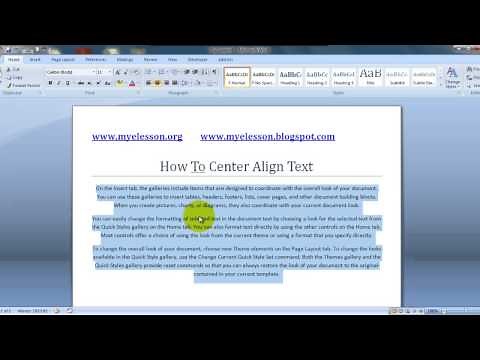 Learn MS Word: Use Center Align to Format Text