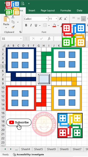 Excel में Ludo Board😎 बनाना सीखें 🎲✨ | Excel Ludo Tutorial #excel #exceltricks #shorts #ludo