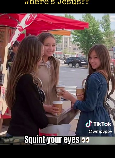 People keep telling me to find Jesus... I found him! These girls had no idea they were serving a higher purpose! 😇 #findjesus #hiddenface #opticalillusion #easteregg #hiddenimage