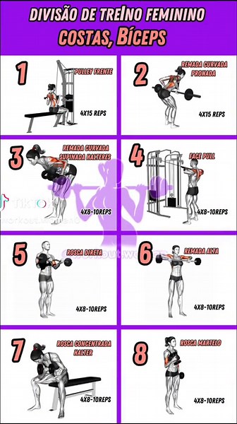 Treino de costas e bíceps para mulheres