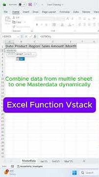 Combine data from multiple sheets in Excel Vstack function in 365.#excel #vstack #learning #exceltip