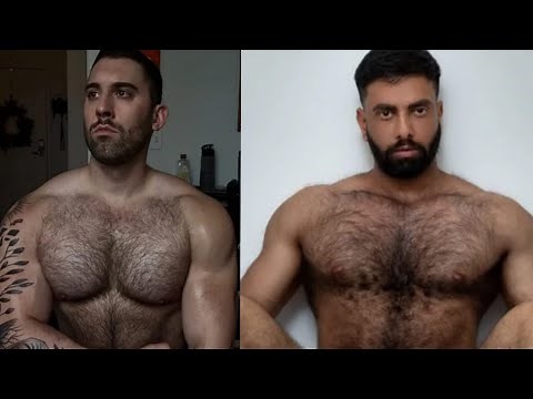 Hairy Bodybuilder Flexing with Thick Chest Hair | Alpha Muscle Hunk Workout