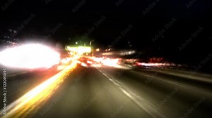 A time lapse of a car driving through traffic on the 405 freeway in Los Angeles, CA. HD 1080.